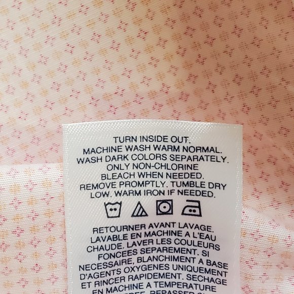 Lands' End Orange Pink Micro Print Supima Cotton Spandex Top Size 18P - Picture 12 of 13